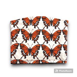 URBAN OUTFITTERS BUTTERFLY PRINT TUBE TOP
